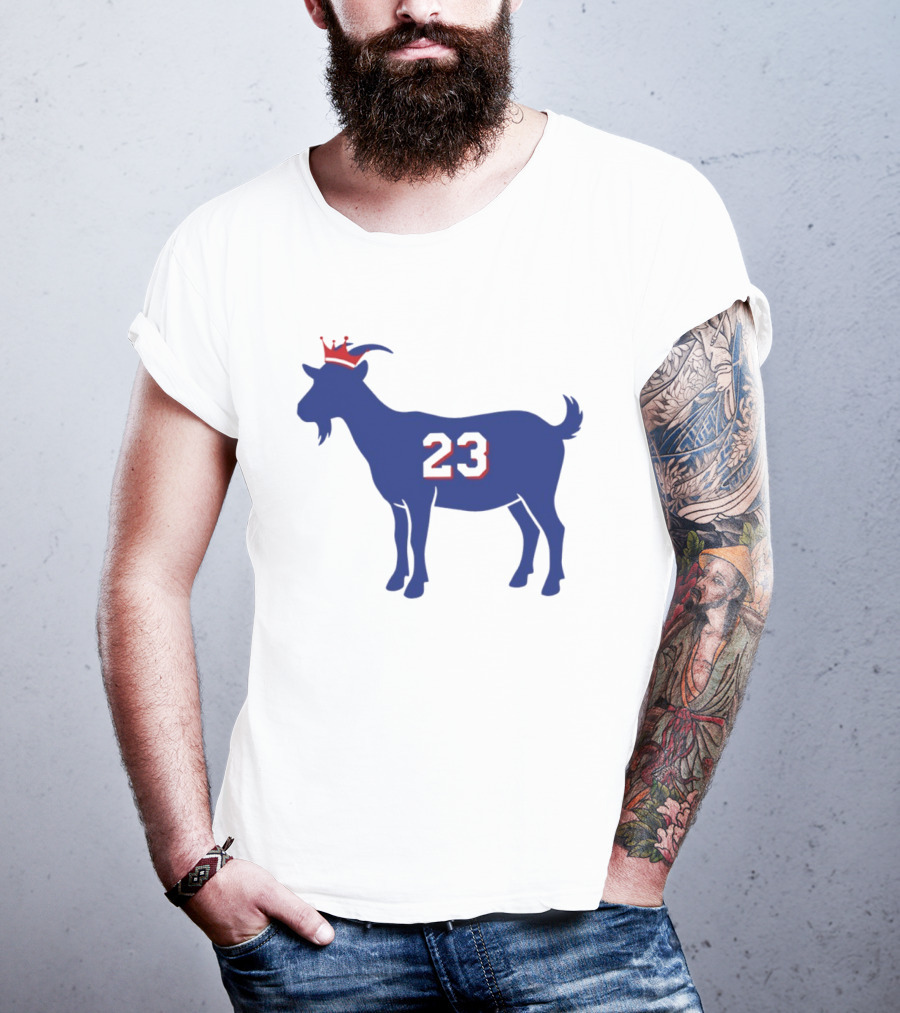 LeGOAT 23 Philadelphia Basketball Crowned Goat T-Shirt