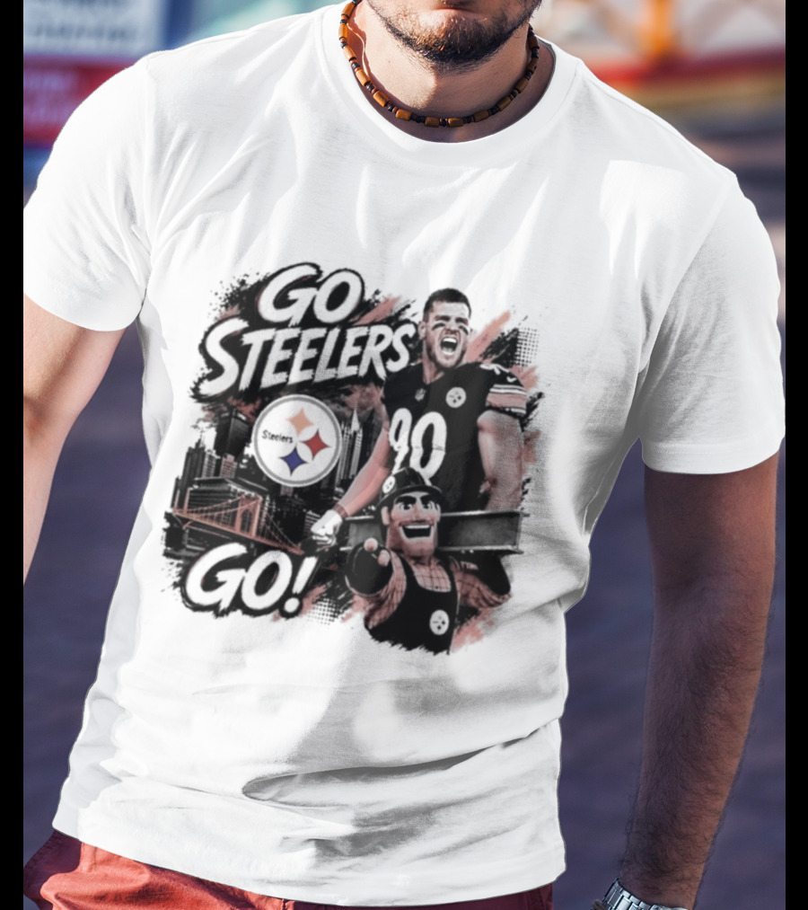 Pittsburgh Steelers TJ Watt Go Steelers Go! T-Shirt