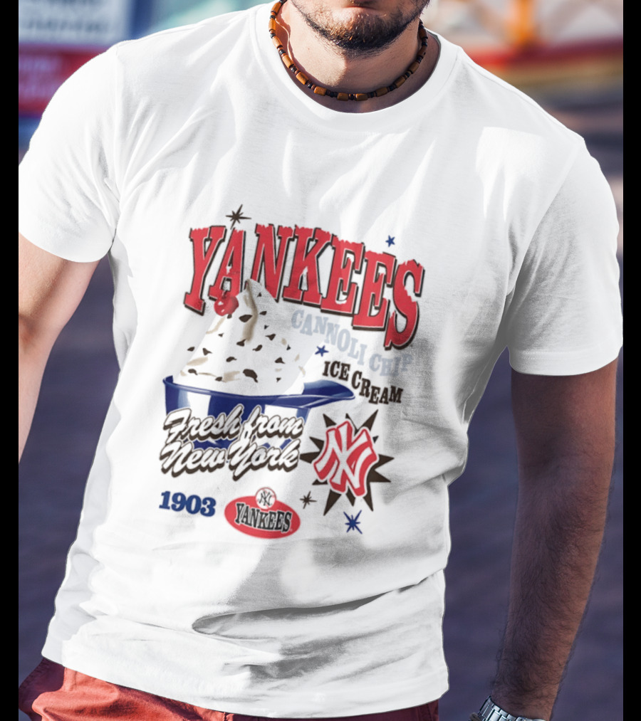 Yankees Cannoli Chip Ice Cream Fresh From New York Since 1903 T-Shirt