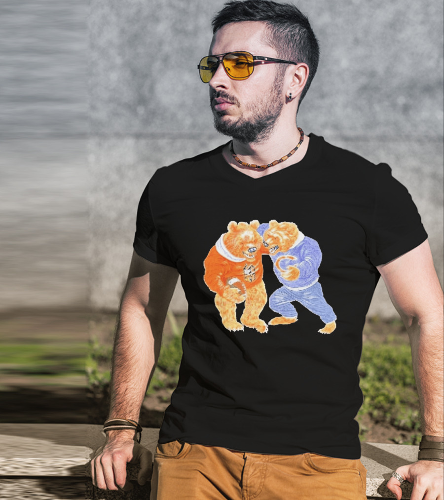 2026 Rome Odunze Bears With Football Fight T-Shirt