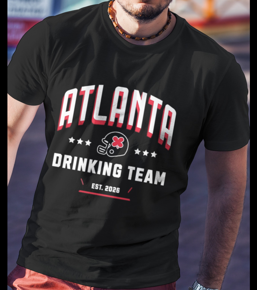 Atlanta Falcons Drinking Team Est 2026 Helmet And Stars T-Shirt