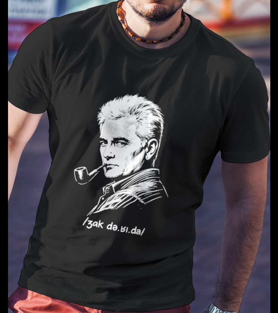 Jacques Derrida Zak De.ʁi.da Philosophy Pipe Sketch T-Shirt