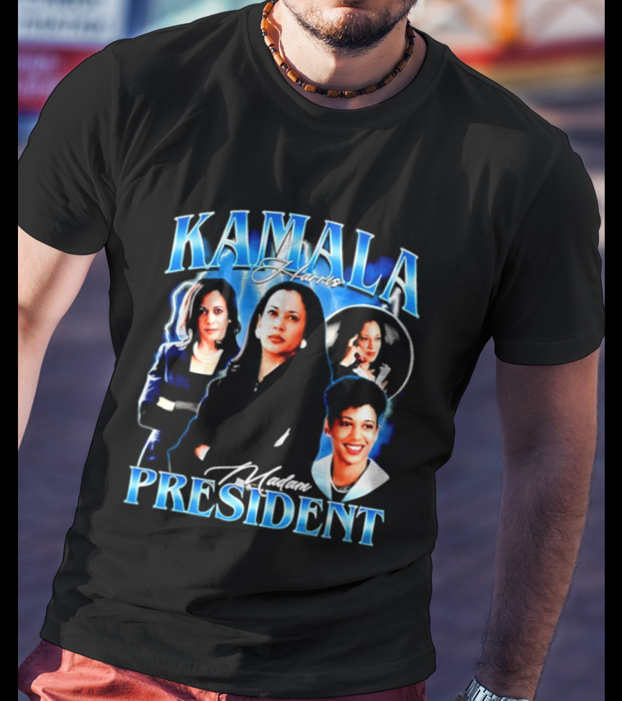 Kamala Harris Madam President Democratic Party Collage T-Shirt