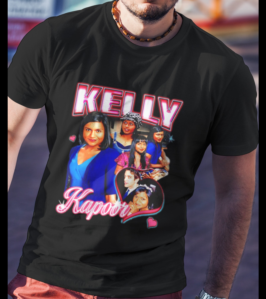 Kelly Kapoor 90s Bootleg Style With Hearts And Character Collage T-Shirt