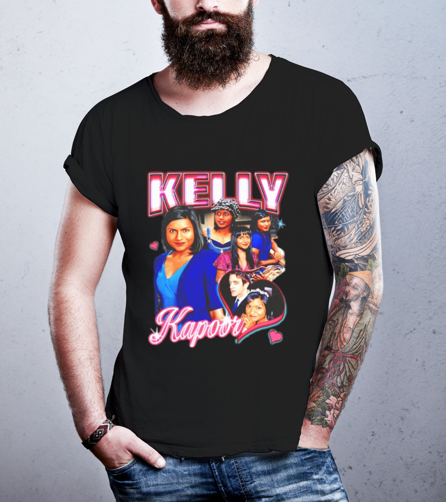Kelly Kapoor 90s Bootleg Style With Hearts And Character Collage T-Shirt