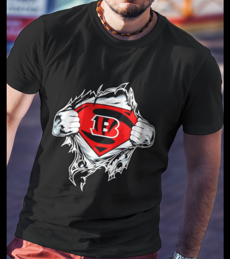 Cincinnati Bengals 13 Superman Symbol Football T-Shirt