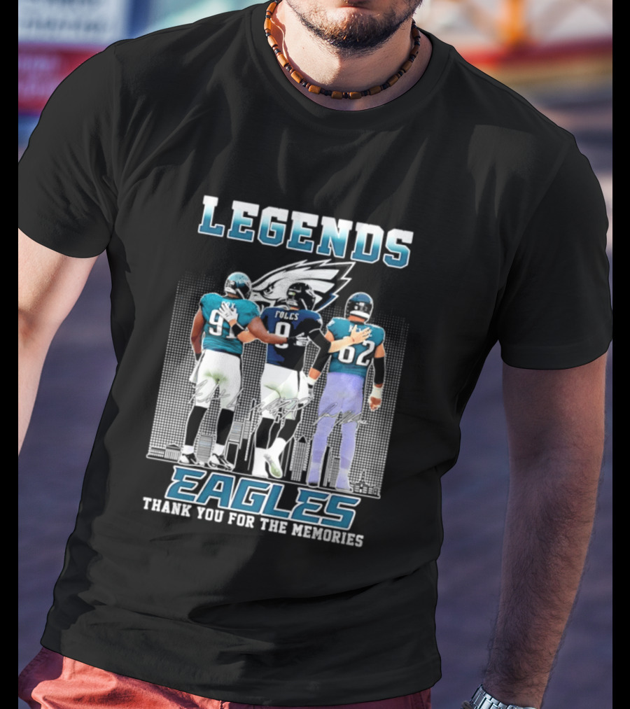 Eagles Legends Cox Foles Kelce Thank You For The Memories T-Shirt