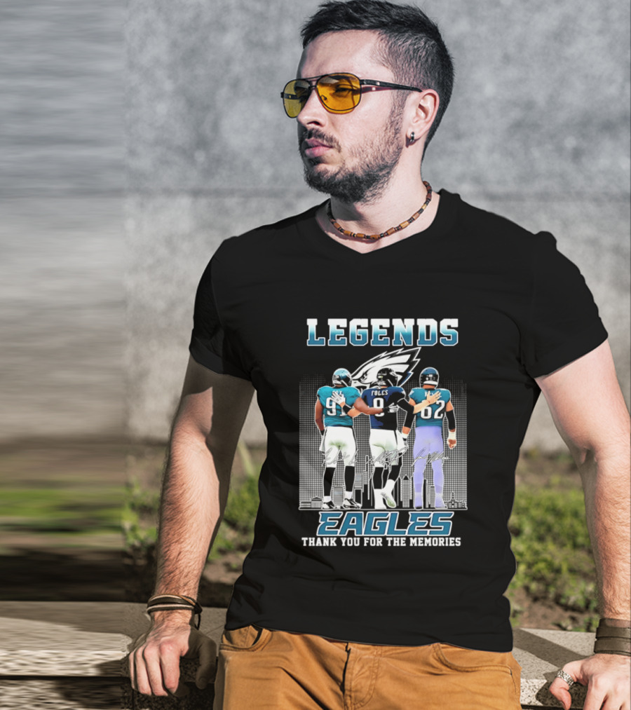 Eagles Legends Cox Foles Kelce Thank You For The Memories T-Shirt