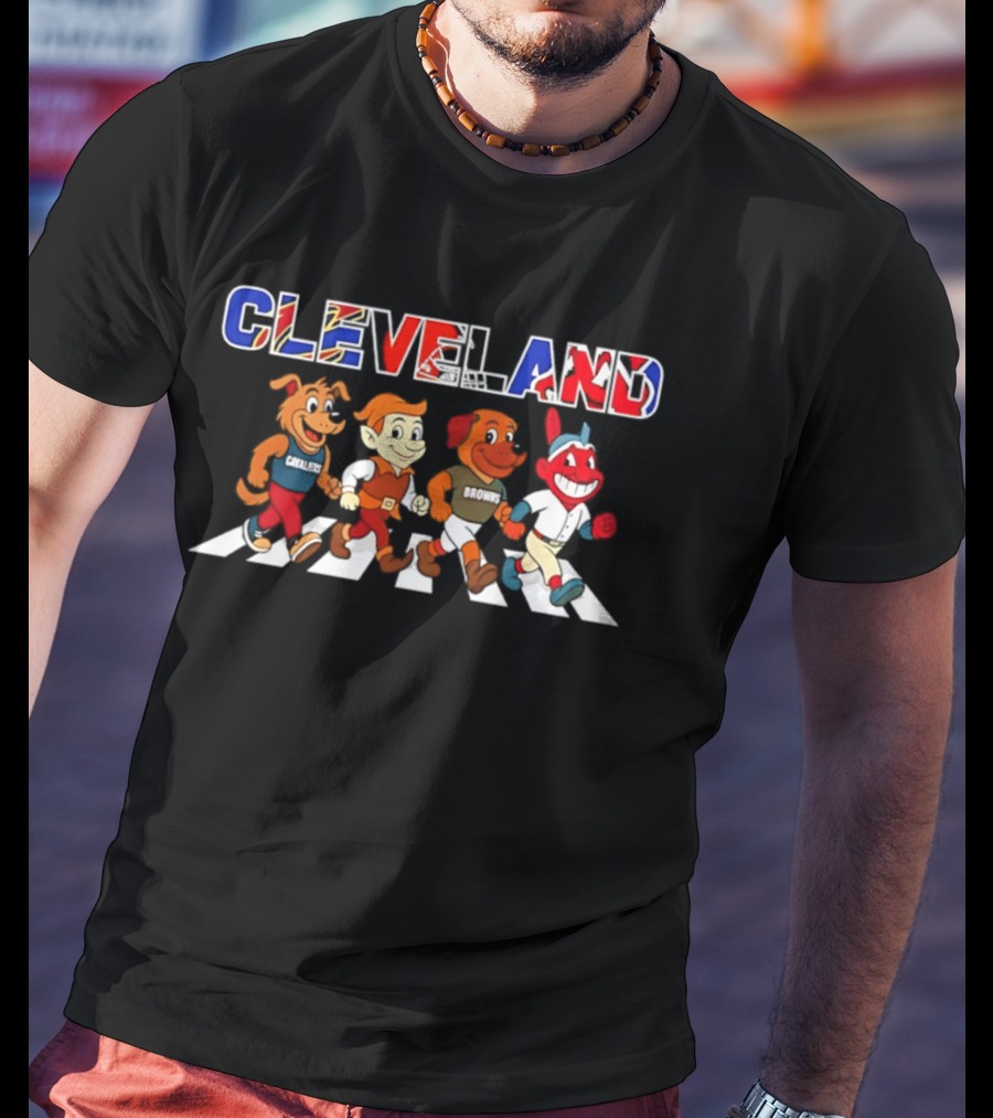 Cleveland Cavaliers Browns Indians Abbey Road Characters 2026 T-Shirt
