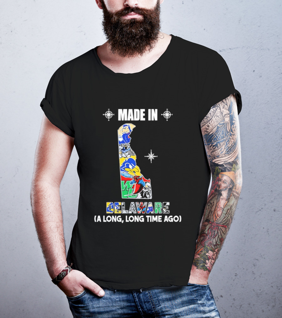Made In Delaware A Long Long Time Ago State Map With Colorful T-Shirt