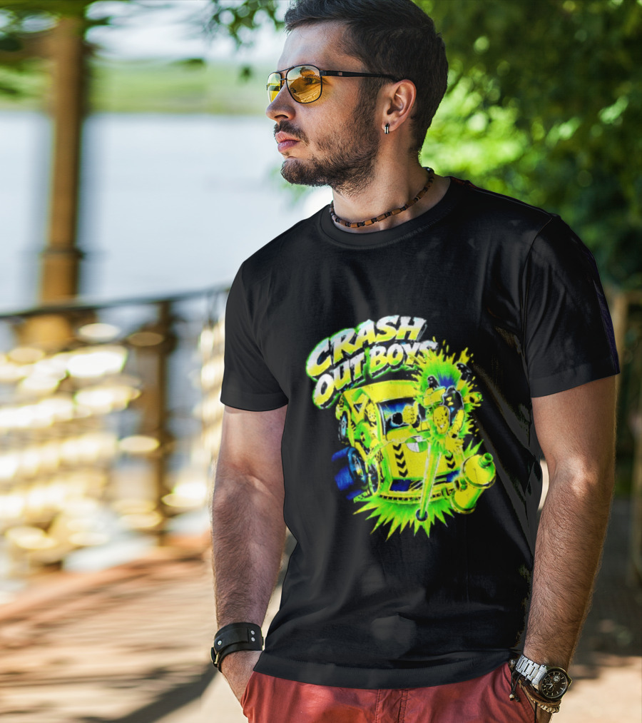 Crash Out Boys Neon Green Punk Streetwear Sludge T-Shirt