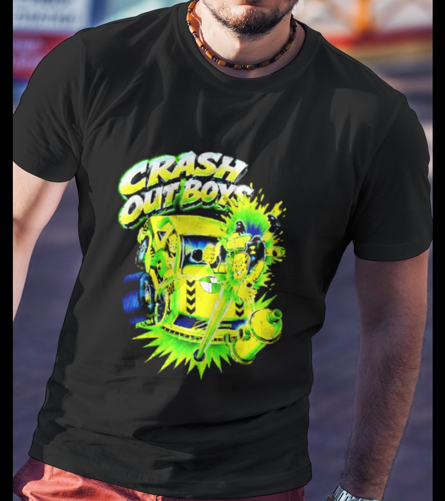 Crash Out Boys Neon Green Punk Streetwear Sludge T-Shirt