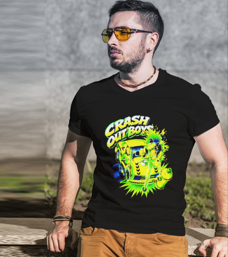 Crash Out Boys Neon Green Punk Streetwear Sludge T-Shirt