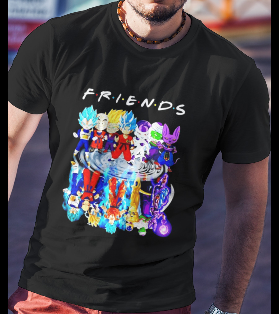 FRIENDS Dragon Ball Z Characters Goku Vegeta Piccolo Frieza Beerus T-Shirt
