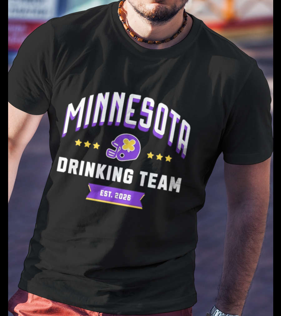 Minnesota Drinking Team Est 2026 Football Helmet Party Fun T-Shirt
