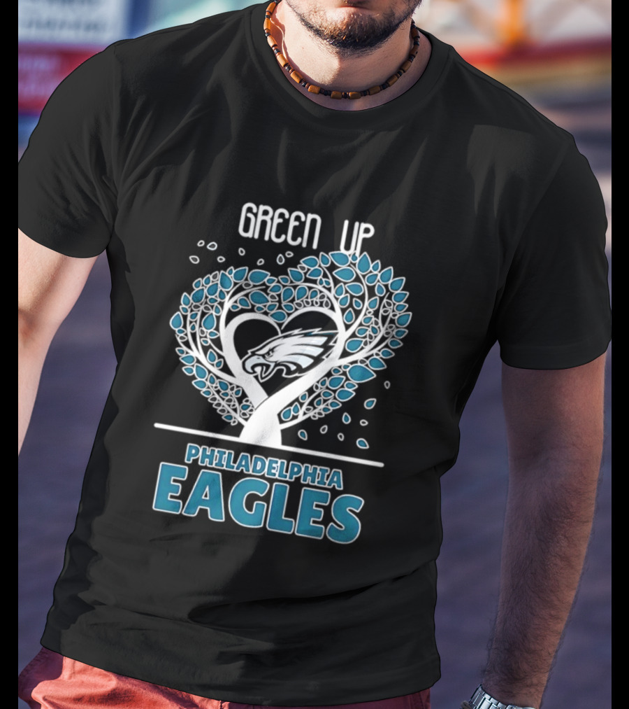 Philadelphia Eagles Green Up Heart Tree 2026 T-Shirt