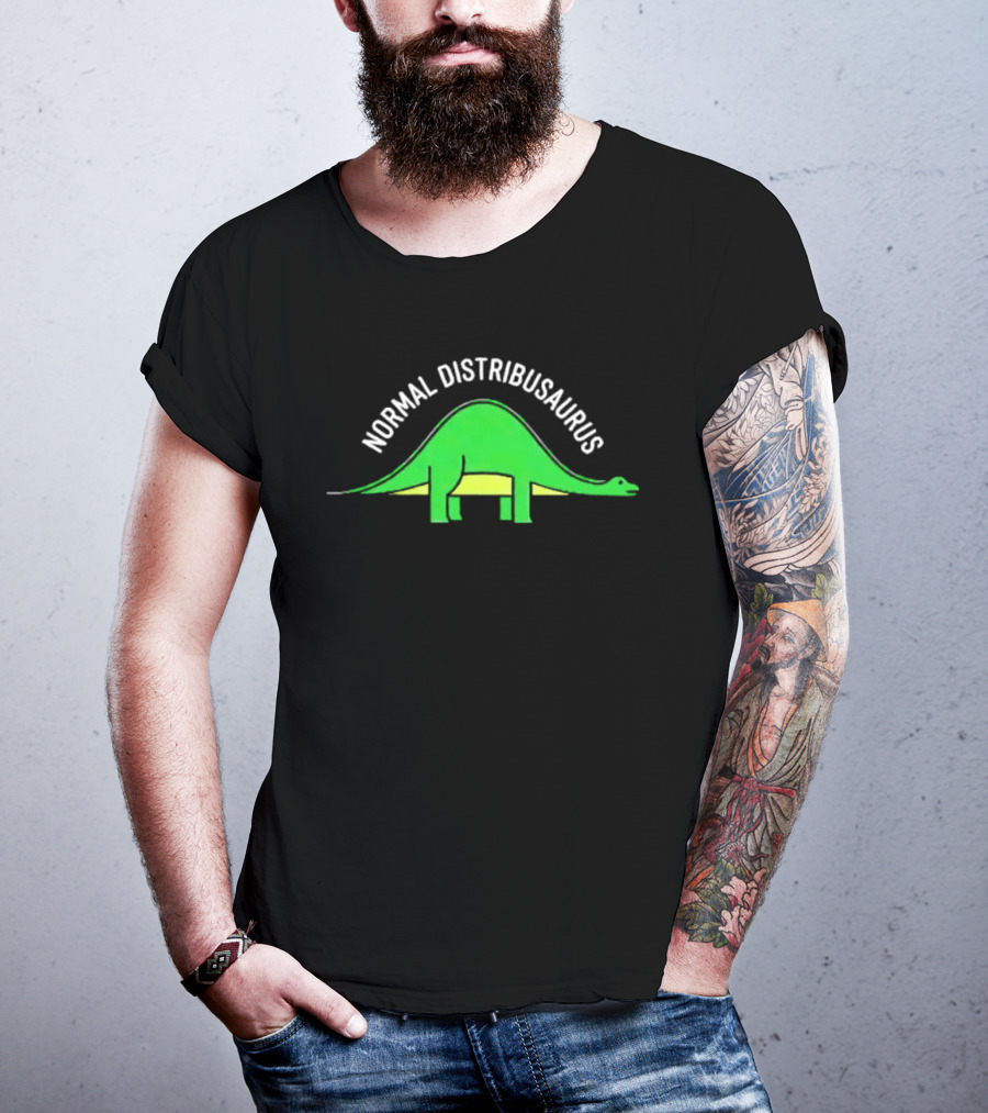 Normal Distribusaurus Dinosaur Statistics T-Shirt