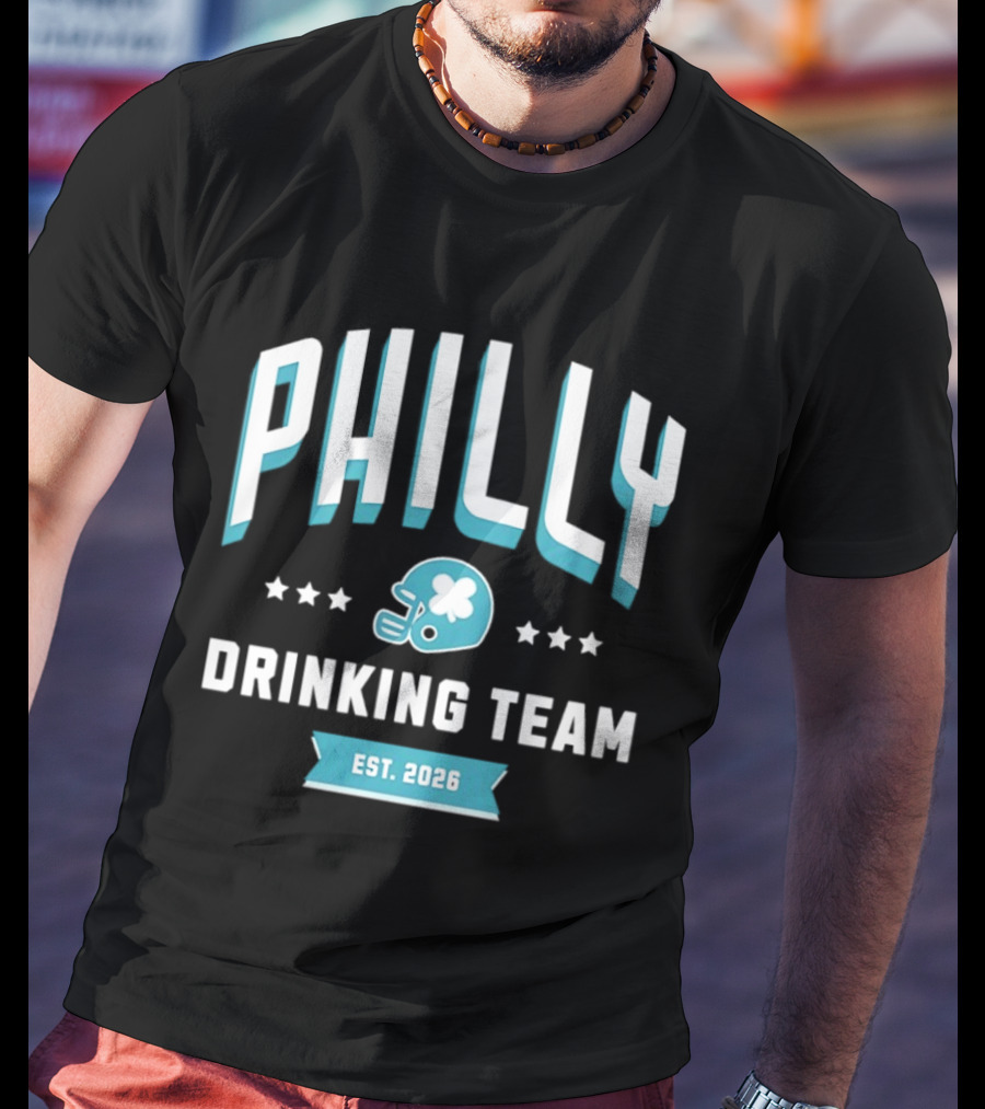 Philly Drinking Team Est 2026 Football Helmet Stars T-Shirt