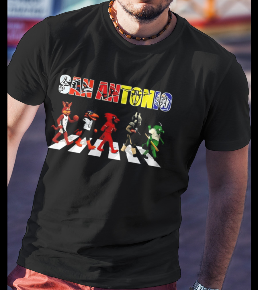 San Antonio Mascots Abbey Road Walk 2206 T-Shirt