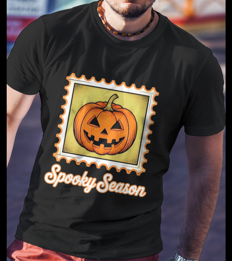 Spooky Season Pumpkin Stamp Halloween T-Shirt