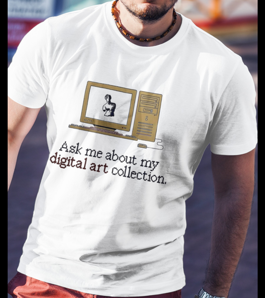 Ask Me About My Digital Art Collection Retro Computer T-Shirt