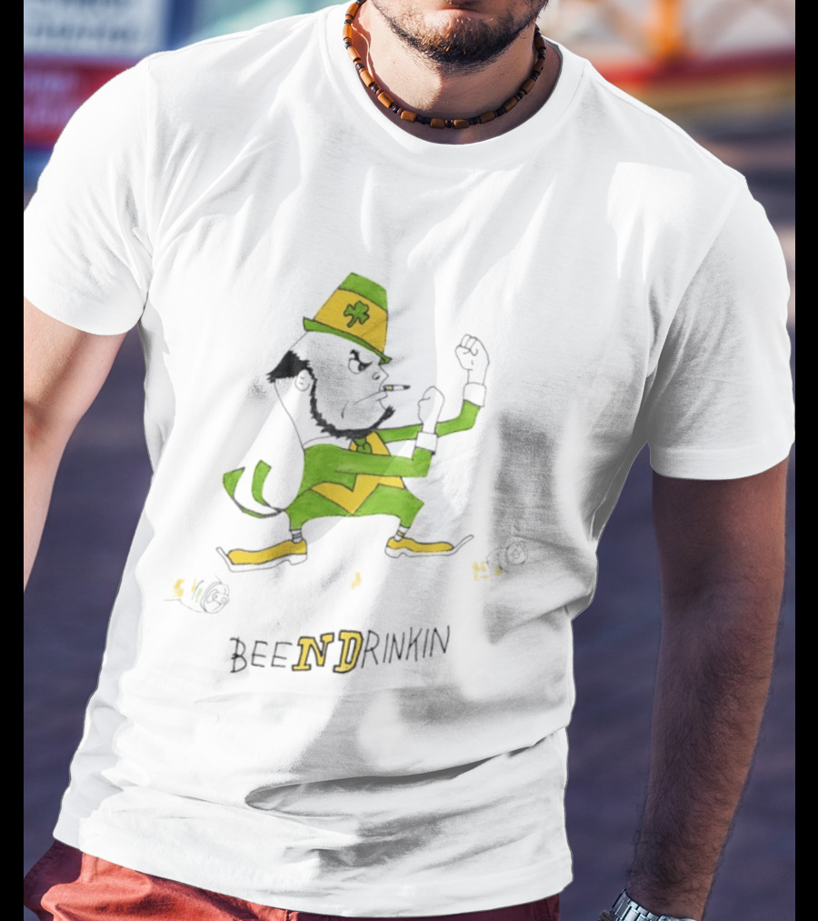 BeeNDrinkin Leprechaun Smoking St Patrick's Day Mischief T-Shirt