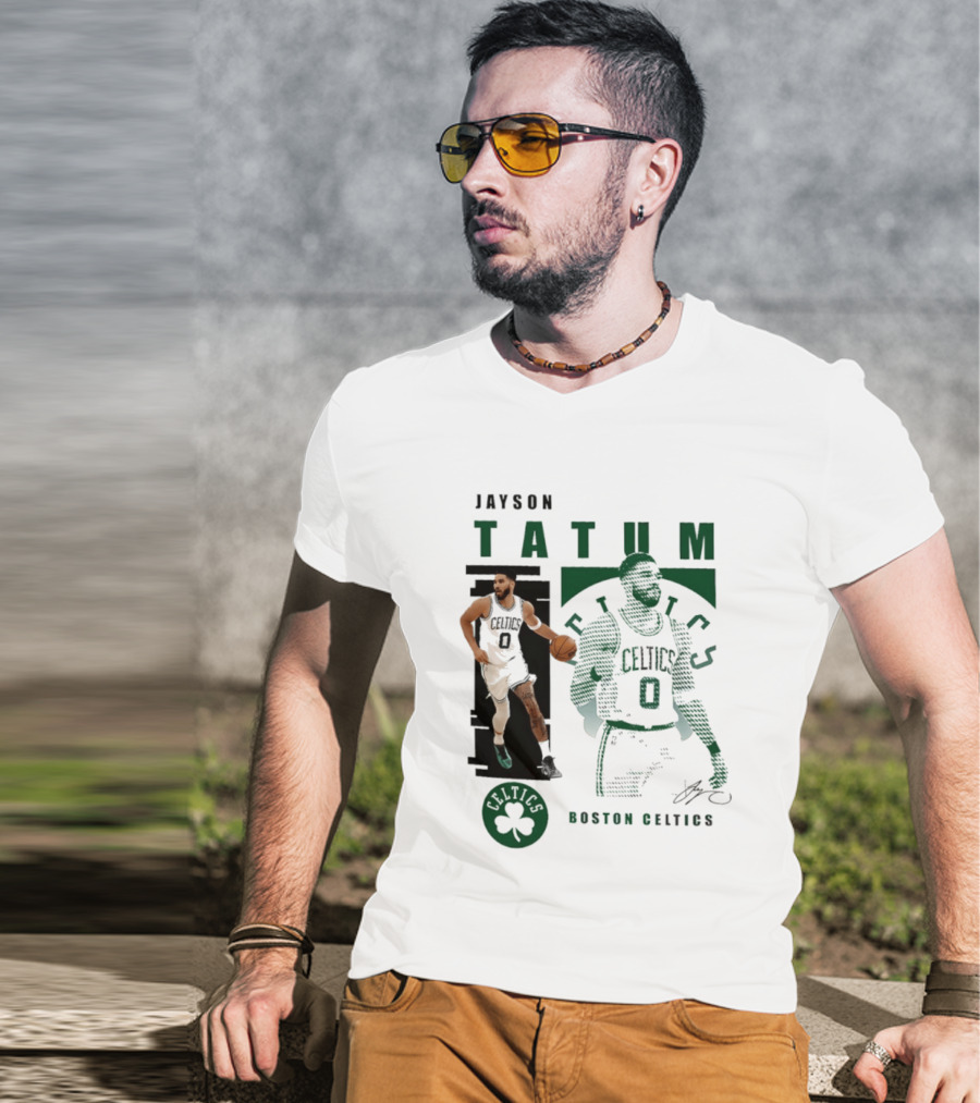 Boston Celtics Jayson Tatum Highlights Celtics Player 0 Signature T-Shirt