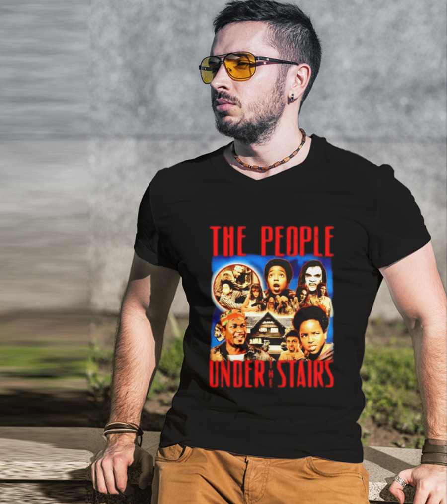 The People Under The Stairs Horror Movie Characters And Scenes Collage T-Shirt
