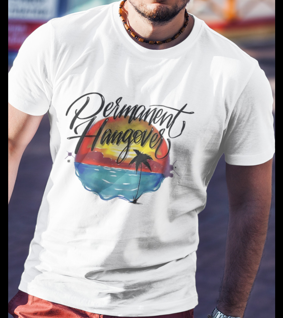 Permanent Hangover Sunset Palm 90s Bootleg Airbrush T-Shirt