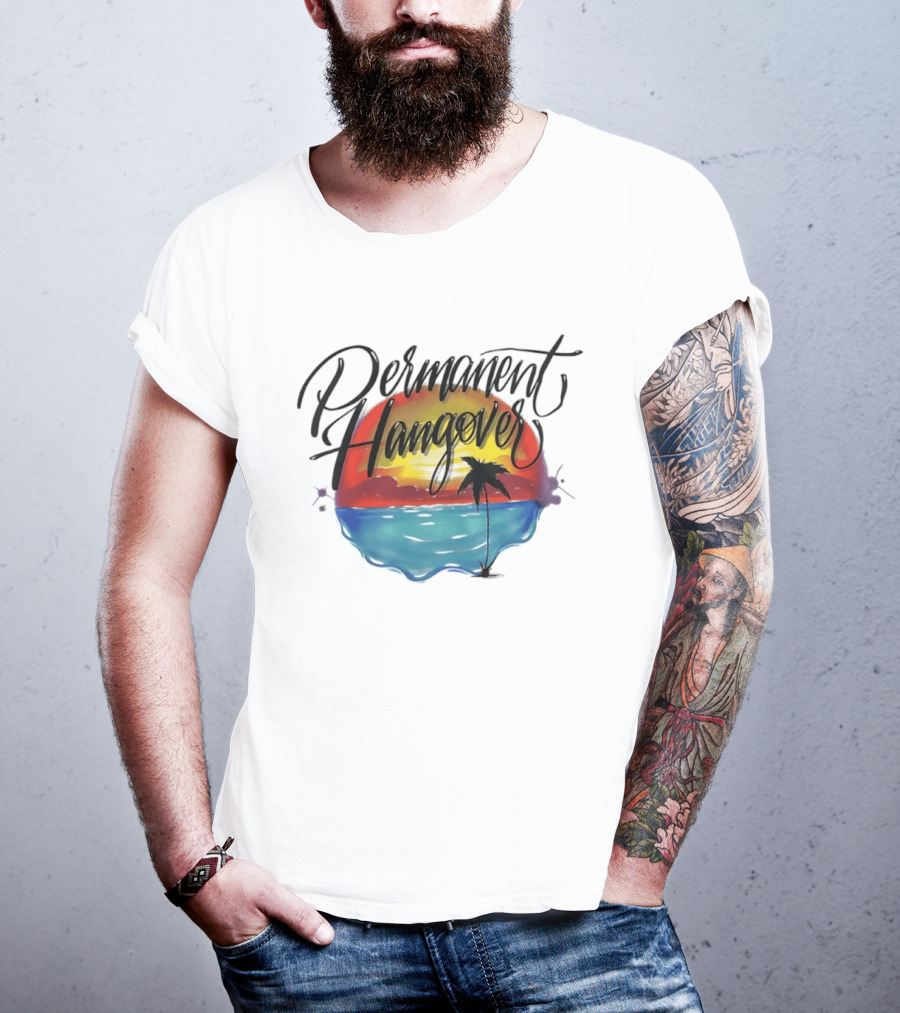 Permanent Hangover Sunset Palm 90s Bootleg Airbrush T-Shirt