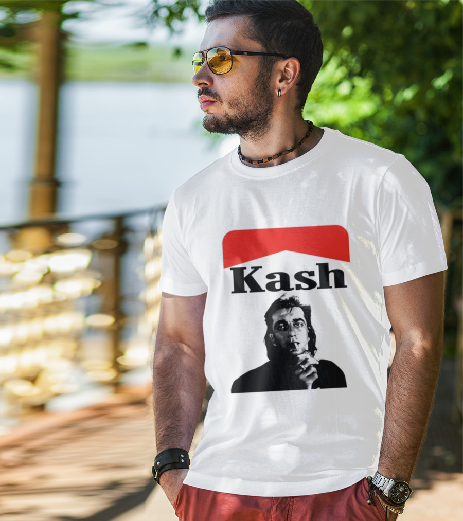 Kash Sanjay Dutt Smoking Iconic Red V Shape T-Shirt