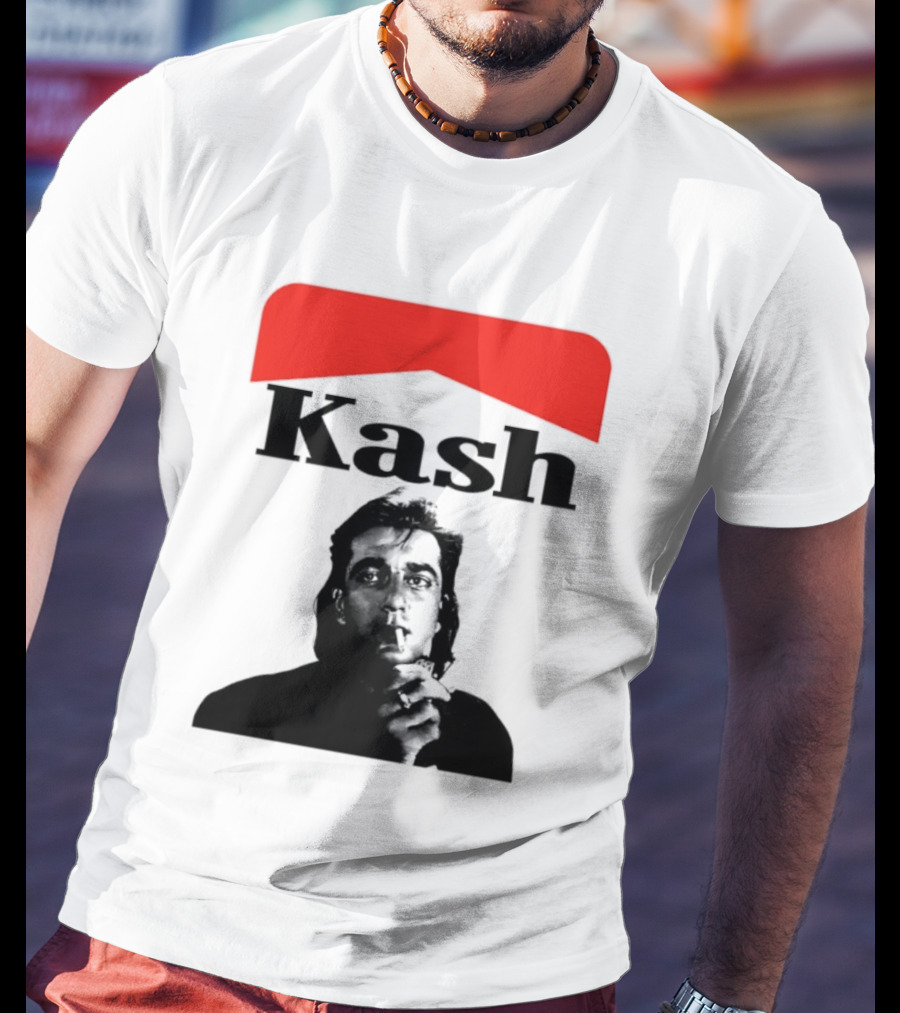 Kash Sanjay Dutt Smoking Iconic Red V Shape T-Shirt