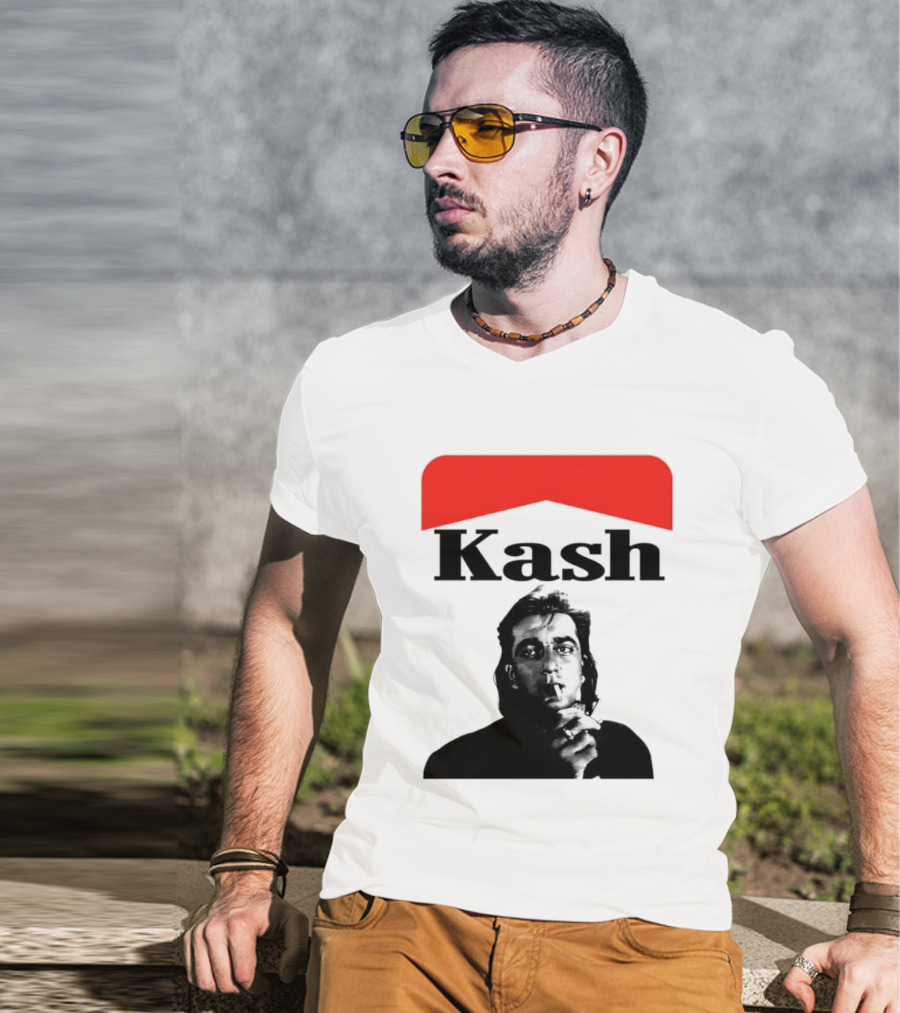 Kash Sanjay Dutt Smoking Iconic Red V Shape T-Shirt