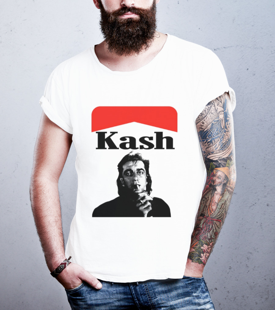 Kash Sanjay Dutt Smoking Iconic Red V Shape T-Shirt