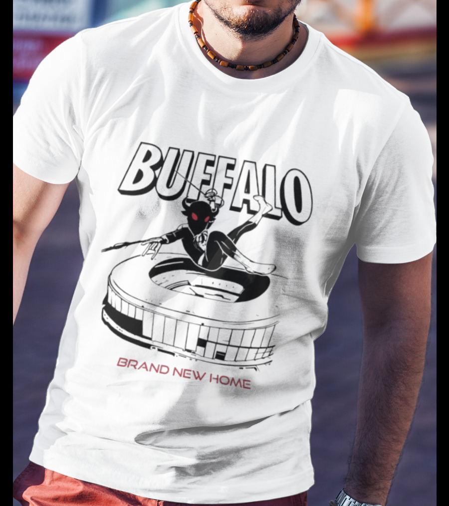 Buffalo Spider Man Swinging Brand New Home Stadium Marvel T-Shirt