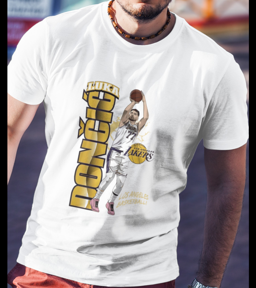 Los Angeles Lakers Luka Dončić Basketball Moment 2026 NBA T-Shirt