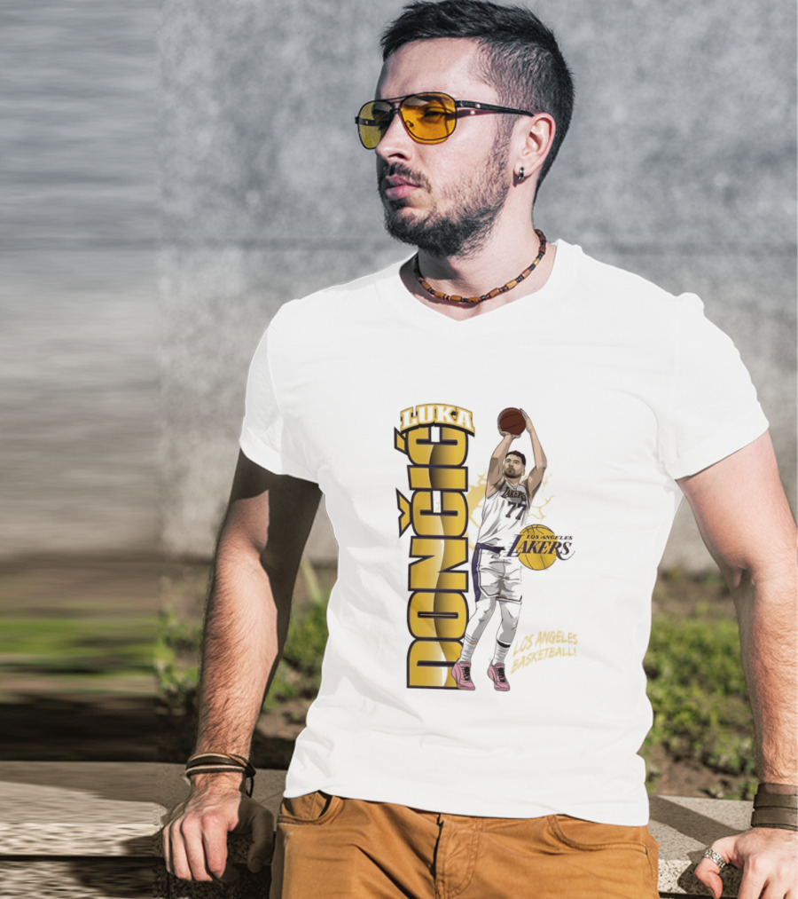 Los Angeles Lakers Luka Dončić Basketball Moment 2026 NBA T-Shirt