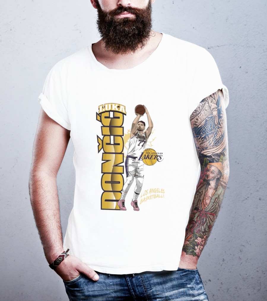 Los Angeles Lakers Luka Dončić Basketball Moment 2026 NBA T-Shirt