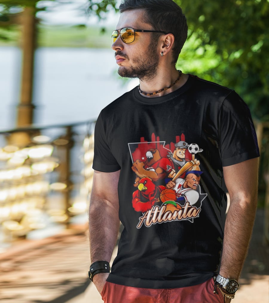 Atlanta Falcons Hawks Braves United Georgia Sports Teams Characters T-Shirt