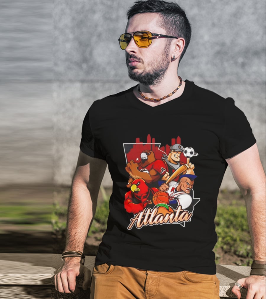 Atlanta Falcons Hawks Braves United Georgia Sports Teams Characters T-Shirt