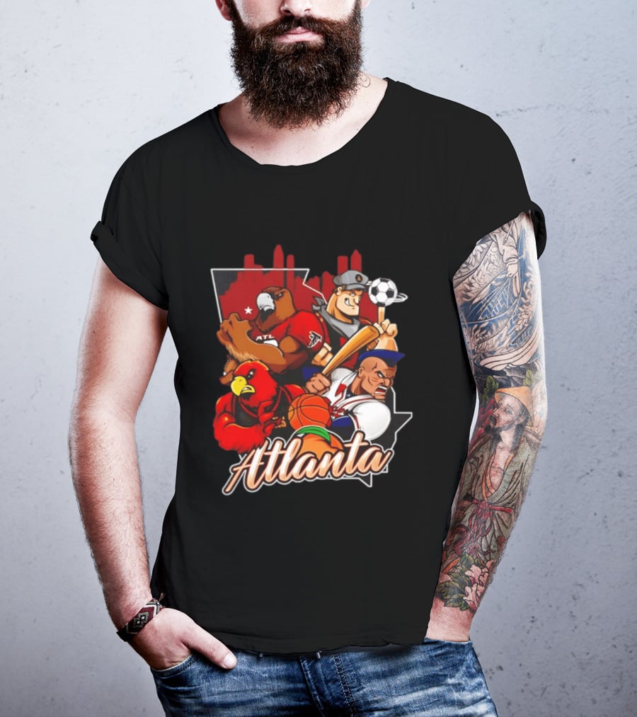Atlanta Falcons Hawks Braves United Georgia Sports Teams Characters T-Shirt