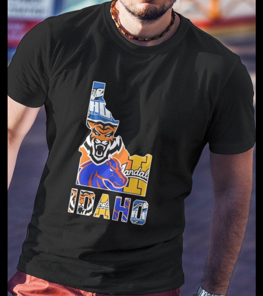 Idaho State Bengals Boise State Broncos Vandals Map Collage 2026 T-Shirt