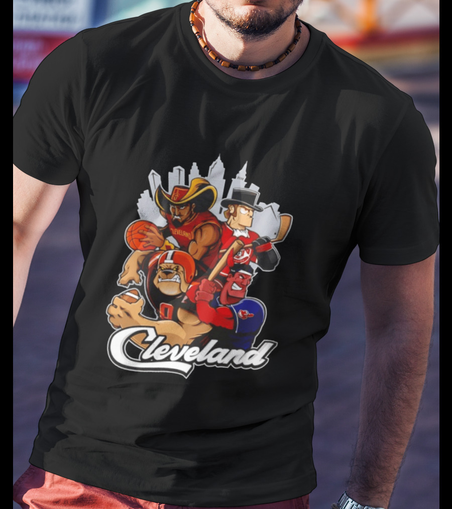 Cleveland Sports Teams Skyline Mashup 2026 T-Shirt