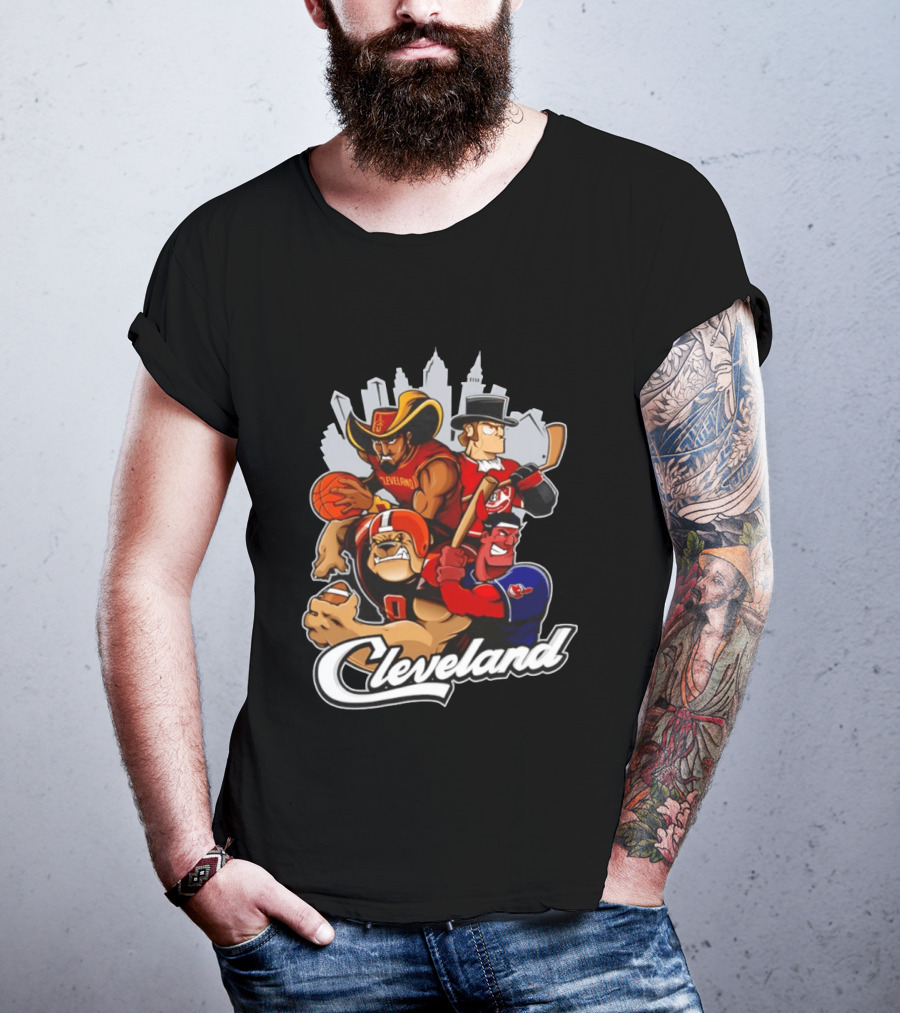 Cleveland Sports Teams Skyline Mashup 2026 T-Shirt