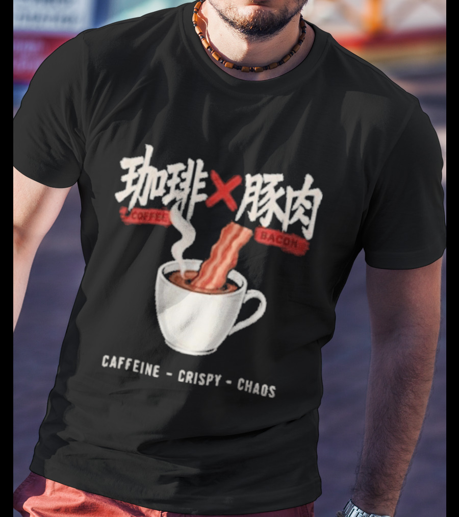 Caffeine Crispy Chaos Coffee X Bacon T-Shirt