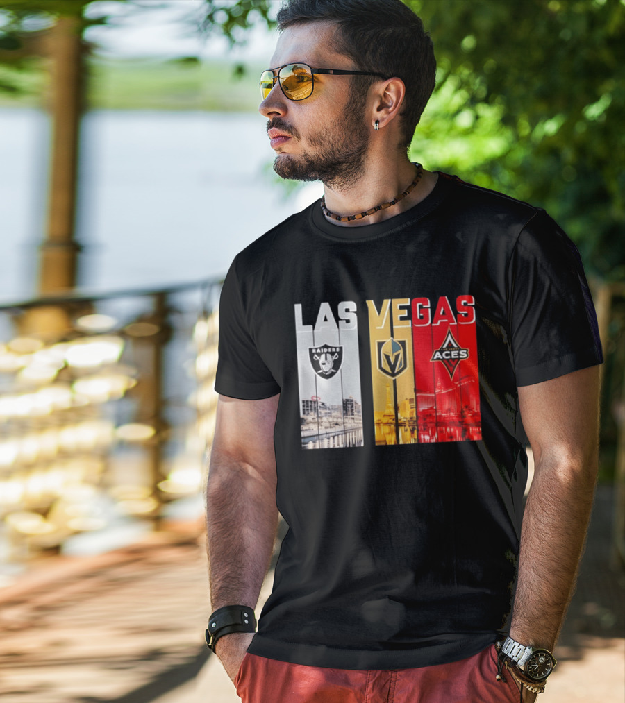 Las Vegas Raiders Golden Knights Aces Skyline T-Shirt