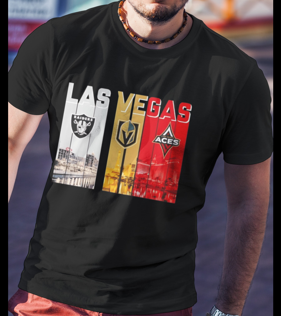 Las Vegas Raiders Golden Knights Aces Skyline T-Shirt