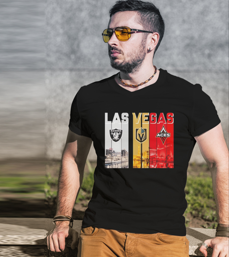 Las Vegas Raiders Golden Knights Aces Skyline T-Shirt