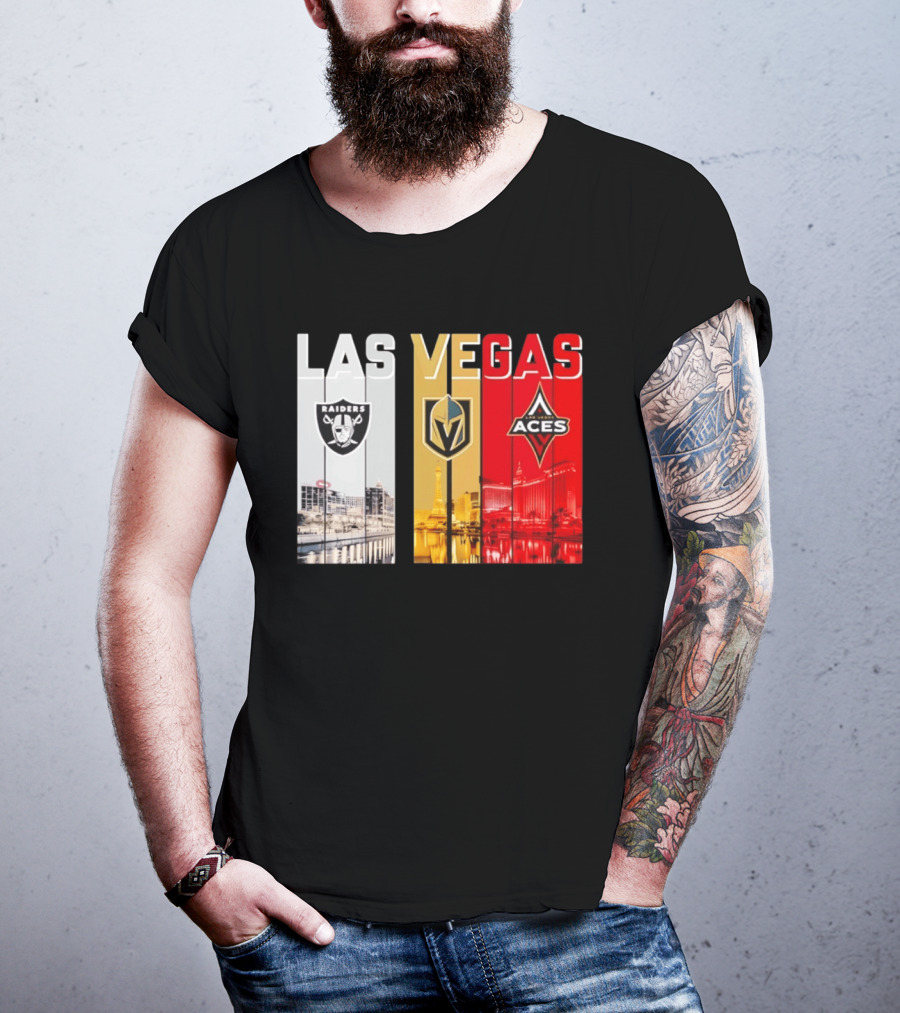 Las Vegas Raiders Golden Knights Aces Skyline T-Shirt