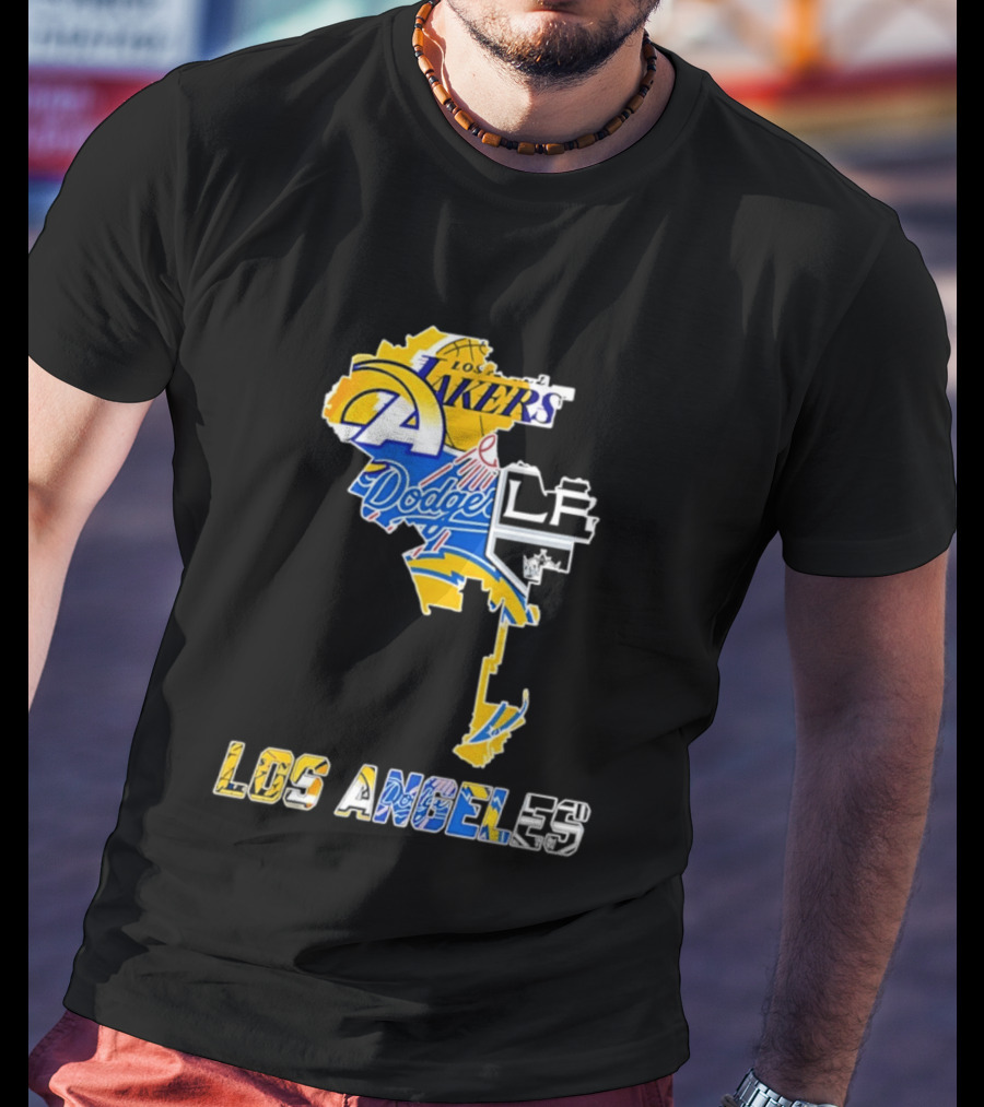 Los Angeles Lakers Dodgers Rams Chargers Kings Map Season 2026 T-Shirt